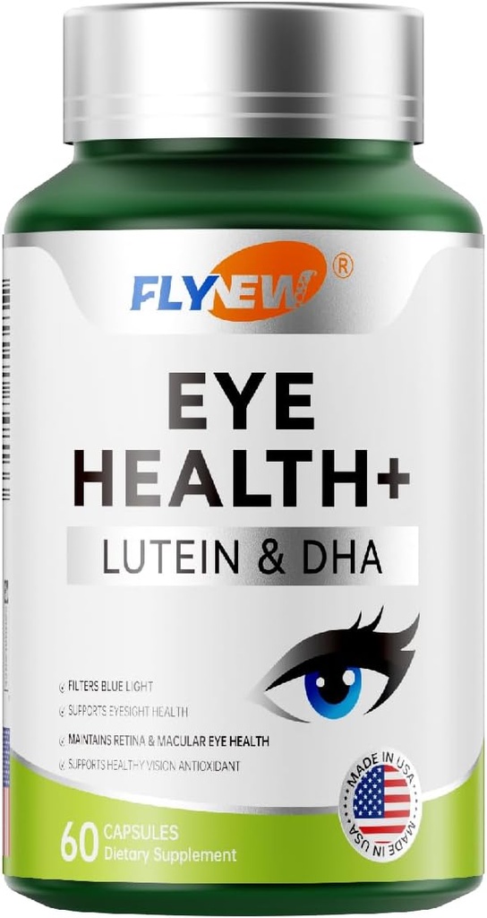 תוספי בריאות העין, עין Care עם Lutein & DHA, Anthocyanin עשיר Blueberry לחלץ, Zeaxanthin מ מריזה פרח לחלץ丨Made בארה"ב 60 קפסולות