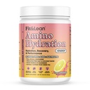Fit & Lean Amino hydrotion Plus אנרגיה, אבקת טרום עבודה, 6g טבעוני Essemtial Amino Acids, EAA, BCAA, Glutamine, אלקטרוליטים & Natural Caffeine, Pink Lemonade, 30 משרתים