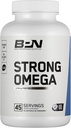 BPN חזק אומגה שמן Soft Gel, 1290 מ"ג שמן דגים לקפסולה, Wild Holding Fish, מקור סביר, IFOS מוסמך מוסמך