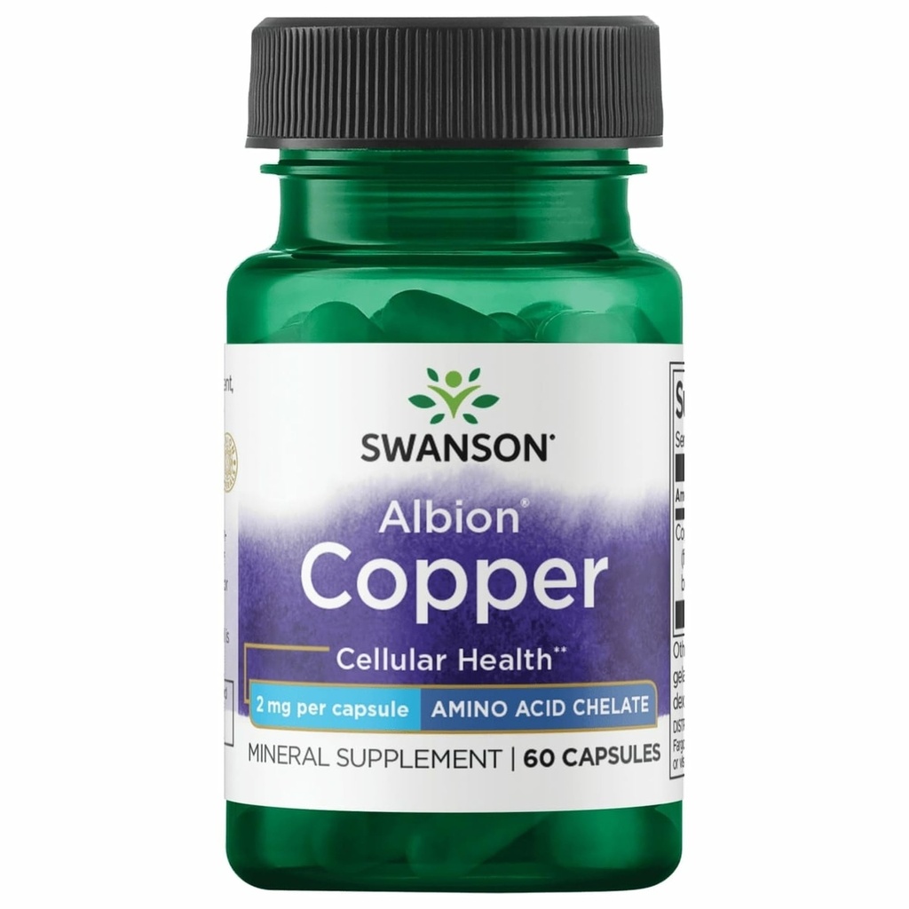 Swanson Albion Chelated Copper 2 מיליגרם 60 קפסולות