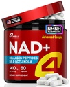 NAD Plus תוסף 1400 מ"ג - NMNH Alternative Supports Healthy Aging Complex with Nicotinamide Riboside & Gotu Kola, Collagen - Powerful NAD+ פורמולה לאנרגיה, עור וקוגניציה, 60 Caps