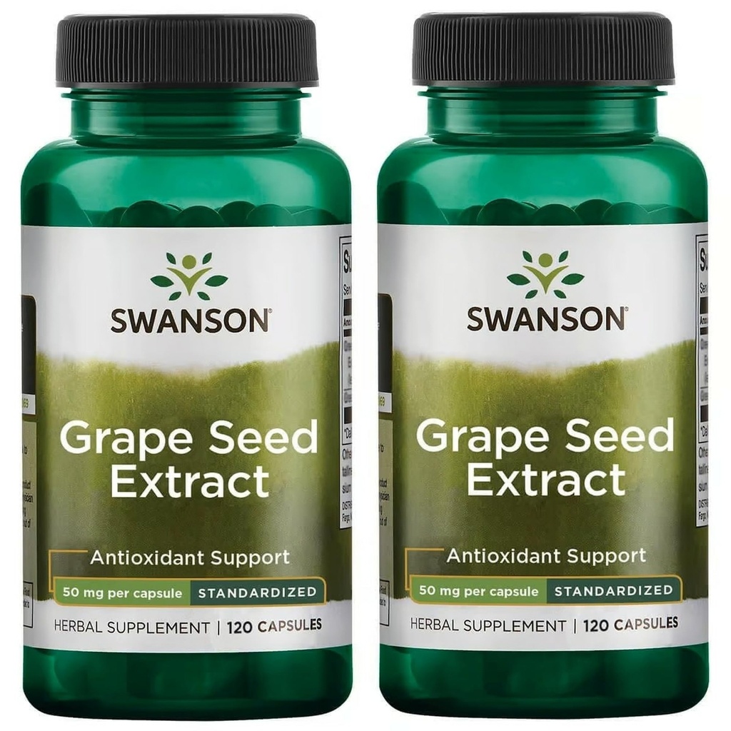 Swanson Grape Seed Extractd Extract (Standardized) 50 מיליגרם 120 קפסולות (2 Pack)