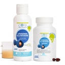 Core Med Science Liposomal Glutathione Soft Gels & נוזל תוספת Bundle עבור אנרגיה, בריאות המוח, העור & Liver בריאות