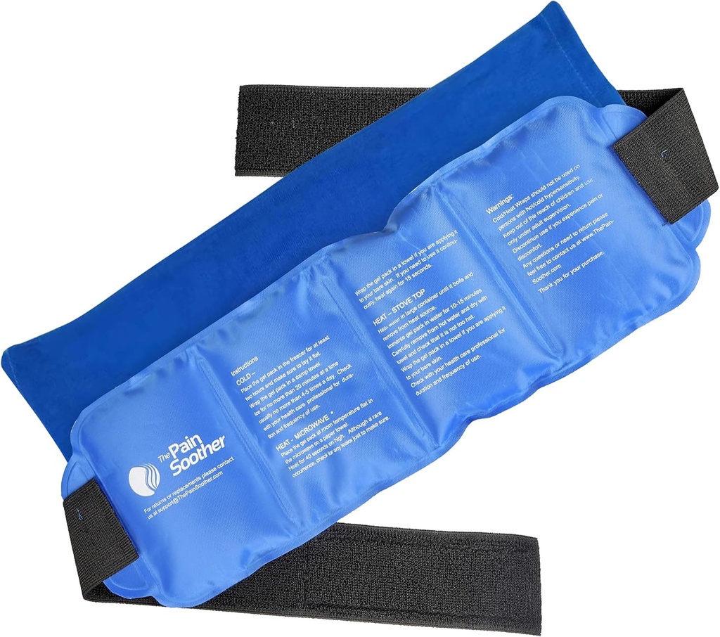 Overth Reusable Hot & Cold Gel Ice Pack Wrap for Warm Compress and Cold Therapy for Hip, Ankle, Back, Shoulder, Knee, Arm, Neck, Elbow,