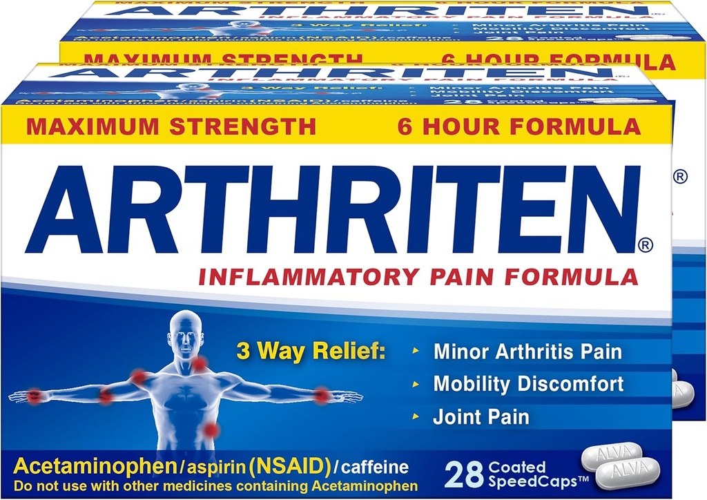 Inflammatory Pain Formula - כוח מקסימלי - 6 Hour Formula - 28 Caplets