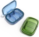 2 Pack 3 השוואת קופסאות גלולות קטנות, Moisture Proof Case, Travel Organer for Pocket Purse, Daily Portable Medicine Container, Fish Oil and Storage