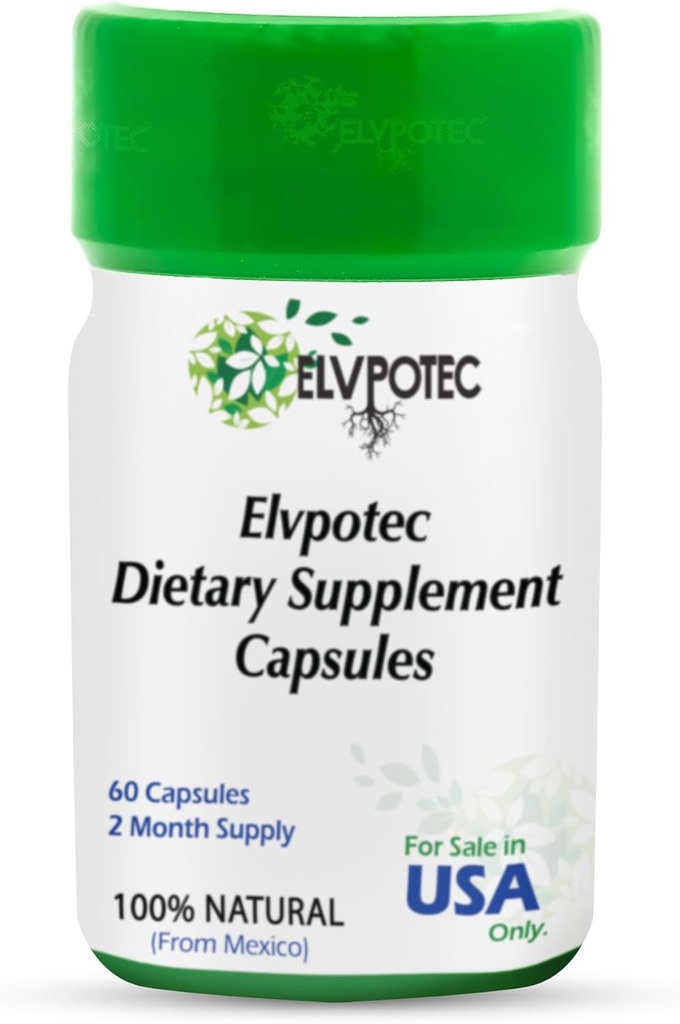 ELVPOTEC מקסיקני 60 קפסולות לחודש אספקה של 100% מרכיבים טבעיים עבור הגוף שלך Gut ותמיכה קולונית.