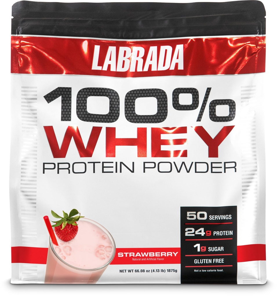 Labrada תזונתית 100% אבקת חלבון Whey, Strawberry, 4.13 lb