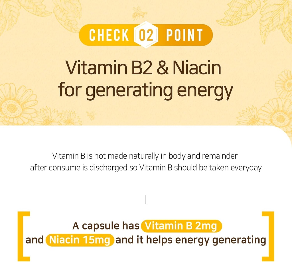 NZ Origin Royal Gold Vitamin B&E, 60 Capsules, Niacin 15mg Bottle, Men, Women,Kids, Dietary Supplements Supports Protection of Cell from Free radicals, Energy Production in The Body