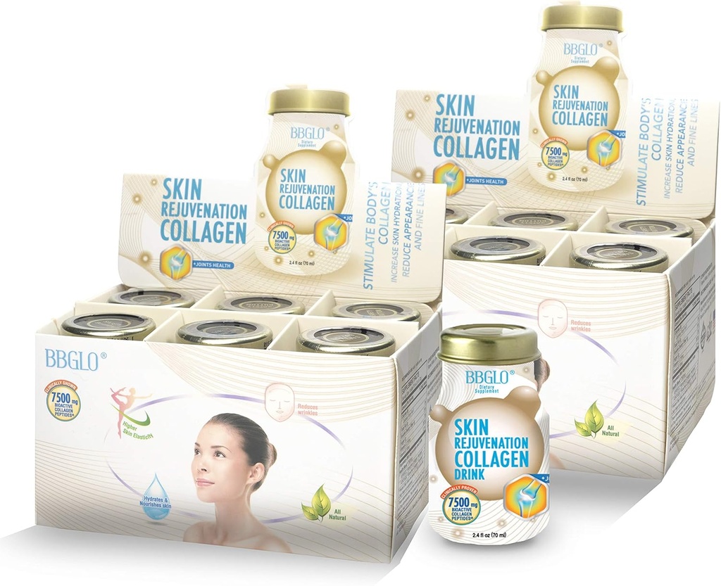 BBGLO® Skin Rejuvenation Collagen Drink - Anti Aging Complex, 2.4 fl. (12 בקבוקים, משותף)