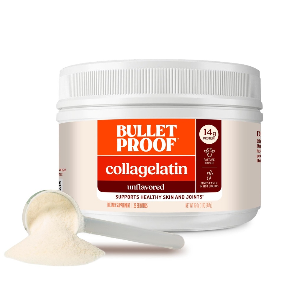 דיאטת שומן coaGelatin, Gelatin Enhanced עם חלבון קולגן, מושלם עבור מתכוןי דיאטה Keto ו- Paleo (16 Ounces)