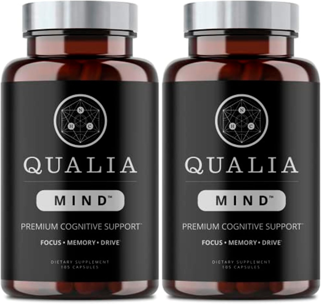 Qualia Mind Nootropics 105 ct 2Pack | Top Brain Supplement for Memory, Focus, Mental Energy, and Concentration with Genekgo biloba, Alpha GPC, Bacopa monnieri, DHA & יותר, (6 שבועות אספקה)