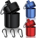Small Pill Case, (3 Pack) Keychain Pill Holder with Strong Carbiners Portable Waterהוכחות Travel Pillerנשא Mini Metal Pill Box Bottle with Keyring for Medicine תכשיטי אוזניים Plug