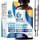 סוכריות נוזליות וביוטין, 2 Fl. Oz, Ultra-Strength Collagen תוספי לנשים, צד שלישי נבדק ביוטין עבור נשים צמיחה שיער, ריחות, ויטמין B7 Collageno פפtides - Vanilla Flavor