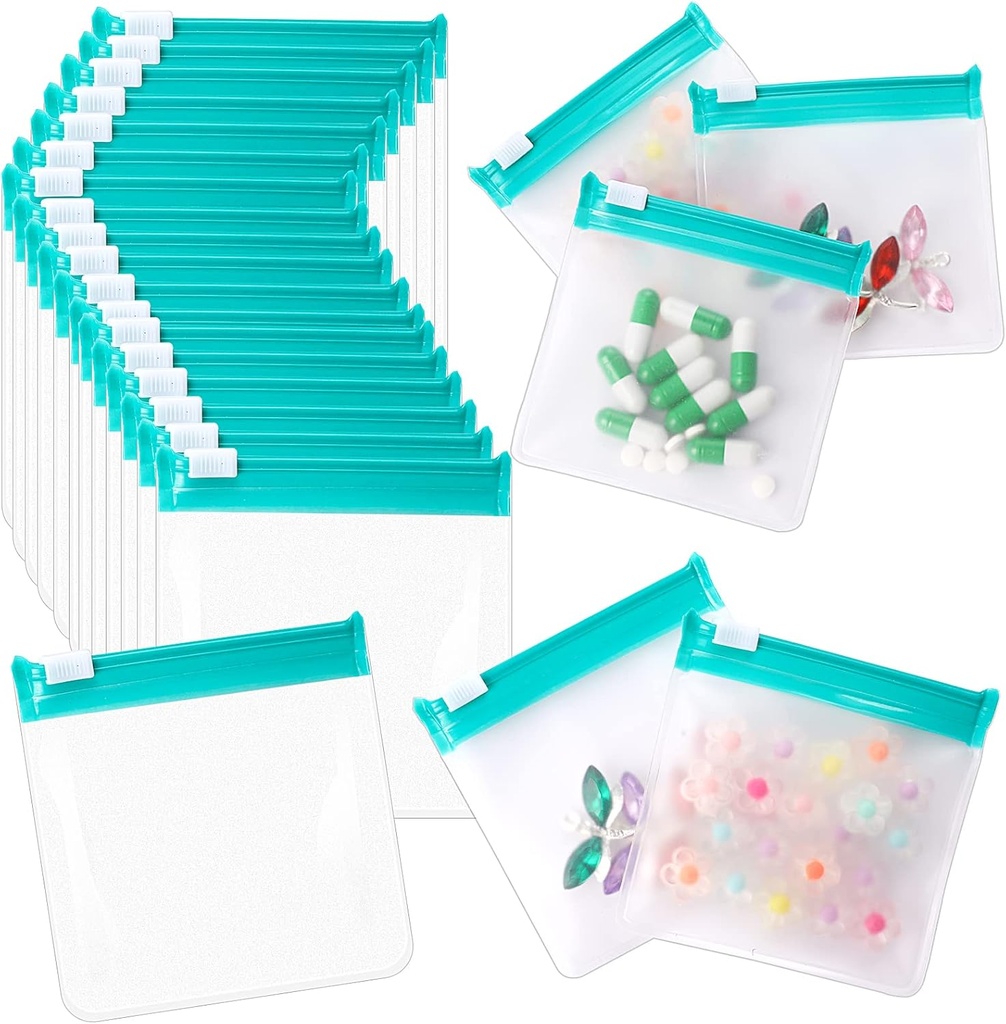 24 Pcs Travel Pill Packets Pill Pouch Bags Reusable Zippered Medicine Set Self Sealing Clear תרופות מארגנת עם Slide Lock Monday to Sunday Pill Baggies for Pills Small Storage