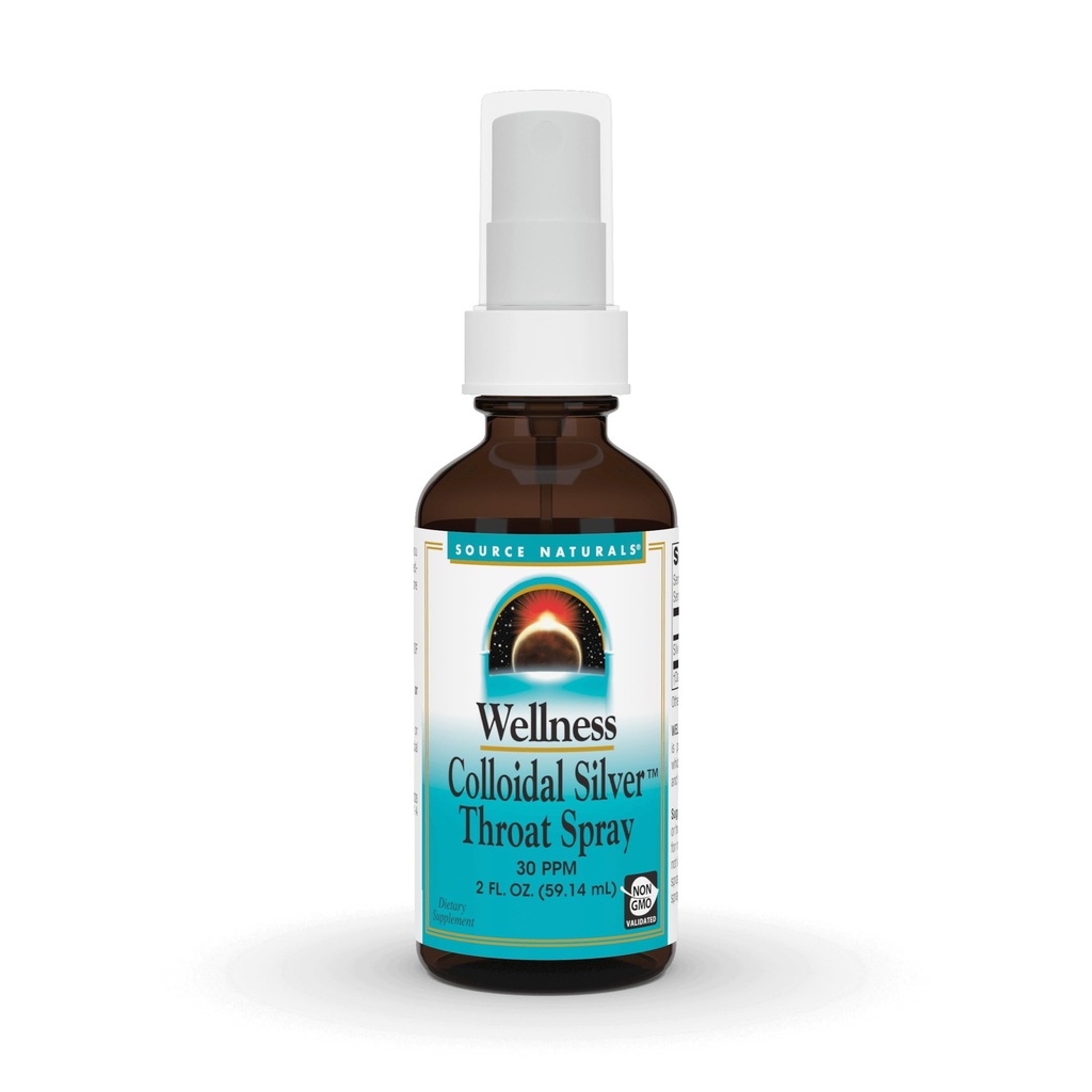 מקור Naturals Wellness Colloidal Silver גרון Spray - 30 PPM - 2 Fluid oz
