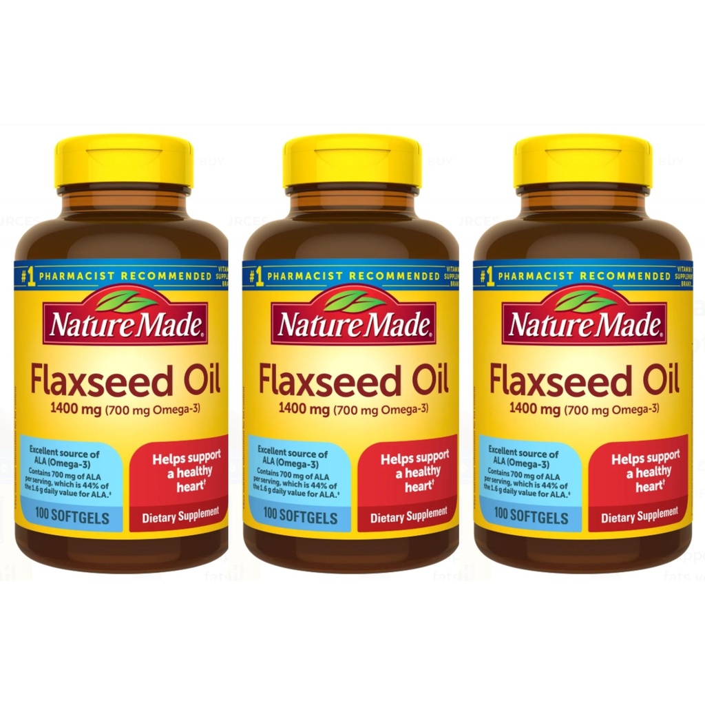 הטבע יצר נפט אורגני Flaxseed Oil 1400 מ"ג 700 מ"ג אומגה 3 100 Softgels 3 PACK