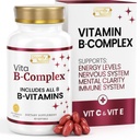 SIGNIFY NATURE VitaBComplex עם ויטמין C ו- E, B Complex ויטמינים לנשים וגברים, BComplex תוספים, VIT B1, B2, B3, B5, B6, B8, B9, B12, Super B Softgels - 60
