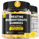 Creatine Monohydrate חניכיים עבור גברים ונשים - עם BCAA, Collagen Peptides, L-Taurine, ויטמין B12, D3, Chewables Creatine Monohydrate 5g פרי, לימון טבעי, סוכר חינם, 2 Pack חינם, 2 Pack חינם, 2 Pack