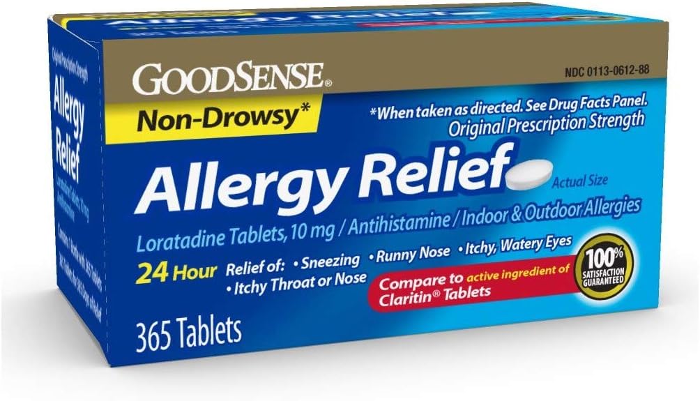 Goodsense Allergy Relief Loratadine 10 Mg 24 טבליות Hr, Blue, 365 Count (Pack of 12)