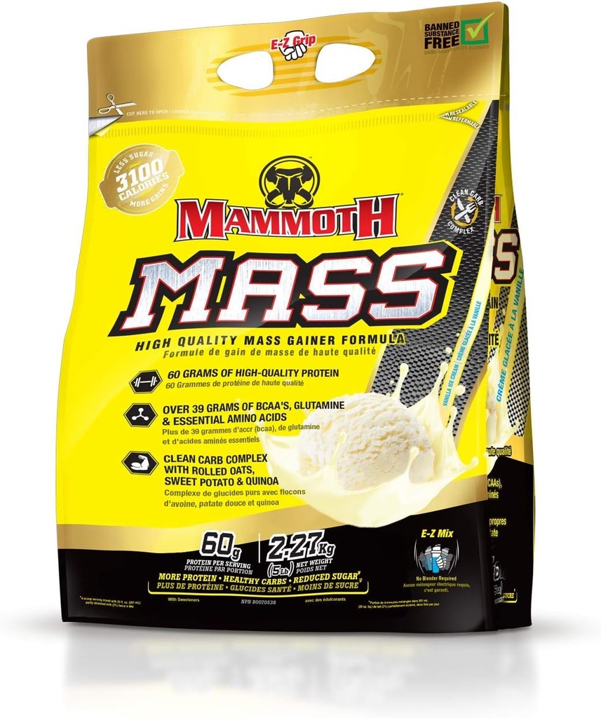 תוספי תזונה בין-Active Nutrition Mamoth Mass, 5 lbs, Vanilla FID15319
