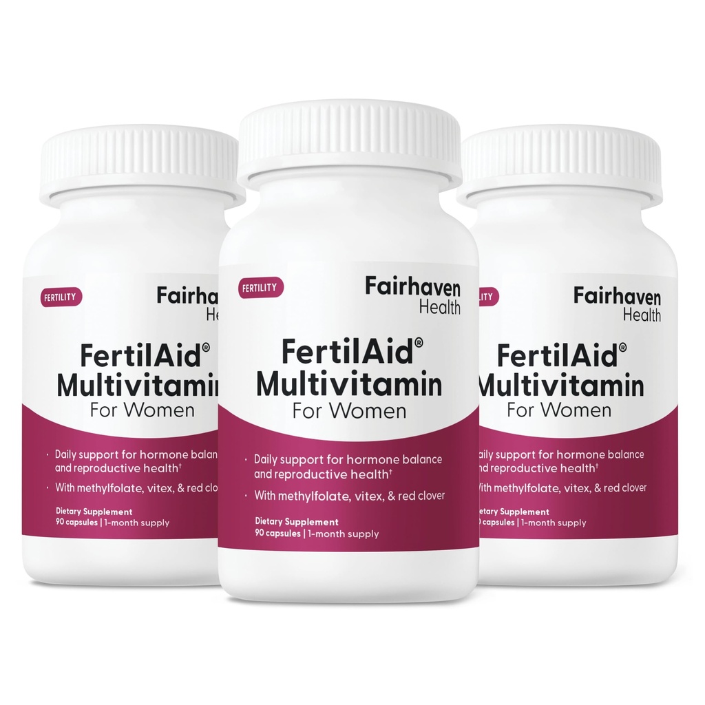 Proven Health FertilAid עבור נשים | תוספי ויטמינים טרום לידתי עבור נשים | קונספט עבורה עם Vitex ו Folate | תמיכה מחזור סדירות ו- Ovulation* | 270 קפסולות