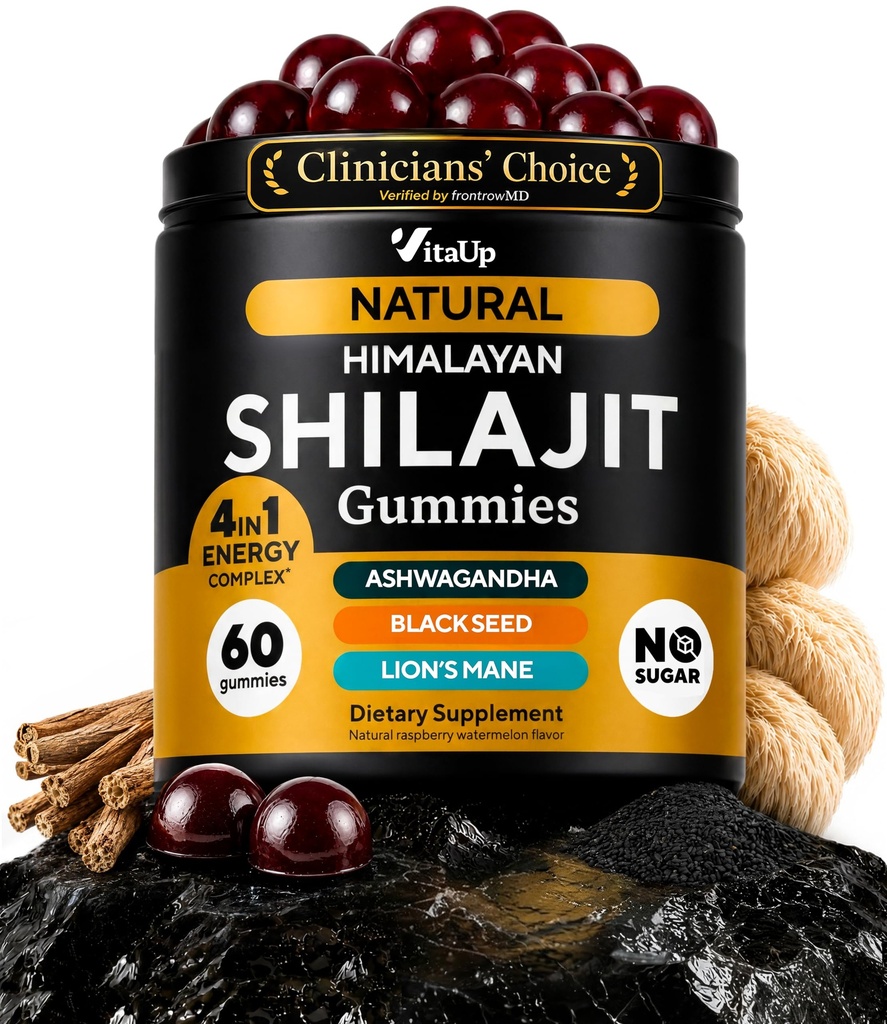 חניכיים ההימלאיה Shilajit לגברים ונשים - תמיכה טהורה של גברים מסטיק - סוכר חינם מסטיקמי בתוספת Fulvic Acid - תמיכה בריאה, Immune & אנרגיה - 60 הרוזן