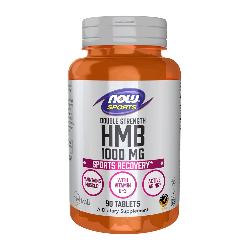 Now Foods Sports Nutrition, HMB (β-Hydroxy β-Methylbutyrate), כוח כפול 1000 מ"ג, 90 טבליות