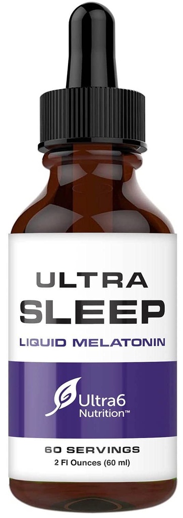 Ultra6 תזונה Melatonin טיפות עם ולריאן שורש - תוספת שינה נוזלית מלטונין עם 5 HTP & Passion פרח - תערובת כוח שינה נוזלי עבור מבוגרים