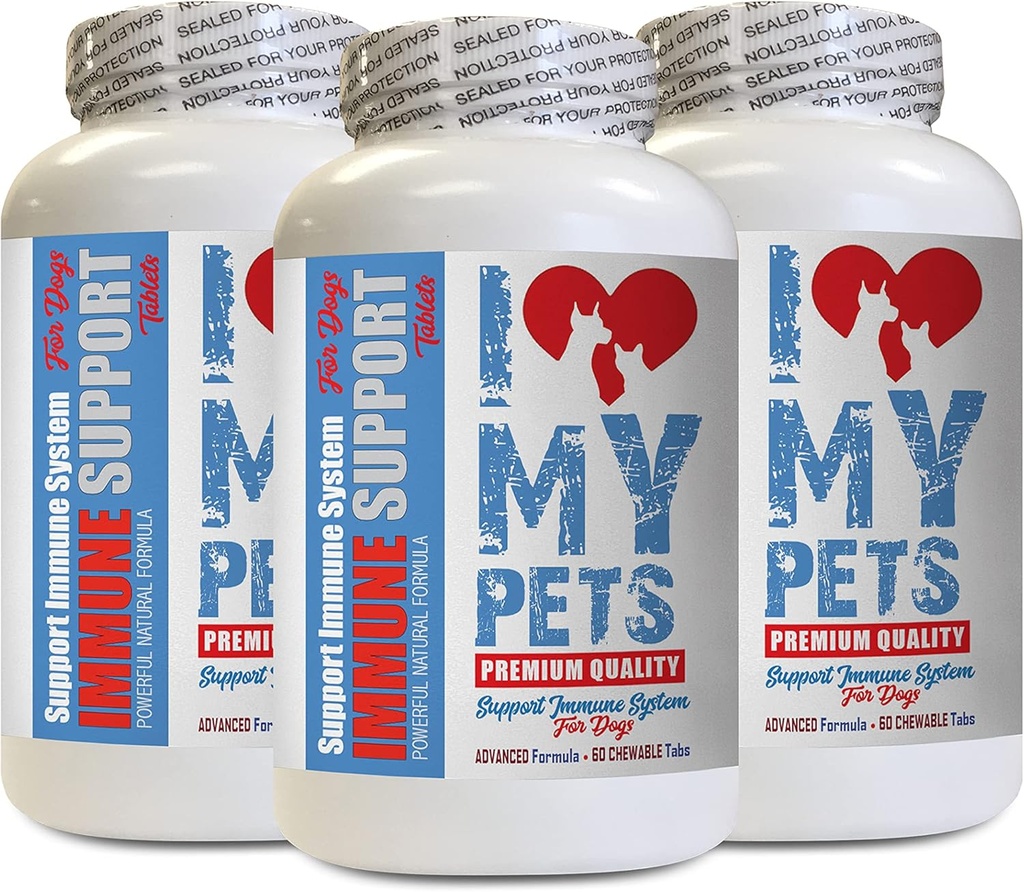 תמיכת כלבים - כלב Immune Support - Booster - בריאות PET - תוספת - Burdock for Dogs - 180 טיפולים (3 בקבוקים)