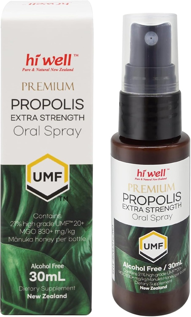 Hi Well Premium Propolis תוספת כוח MGO 830+ Oral Spray 30 מ"ל