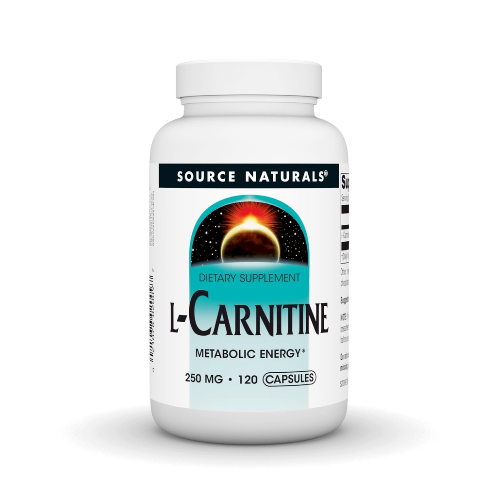 מקור טבעי L-Carnitine, Metabolic Energy *, 250 מ"ג - 120 קפסולות