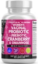 Nutraceuticals Vaginal Probiotics for Women with Cranberry, D-Mannose, Prebiotics, pH Balance Support, Feminine Health, Urinary Tractse - קפסולת לחניכיים - 60 הרוזן