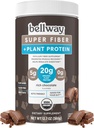 Bellway Super סיבים + אבקת חלבון, סוכר חינם אורגני Psyllium Husk סיבים אבקת עם 20g Plant חלבון Per המשרת, שוקולד עשיר, 12.7 oz