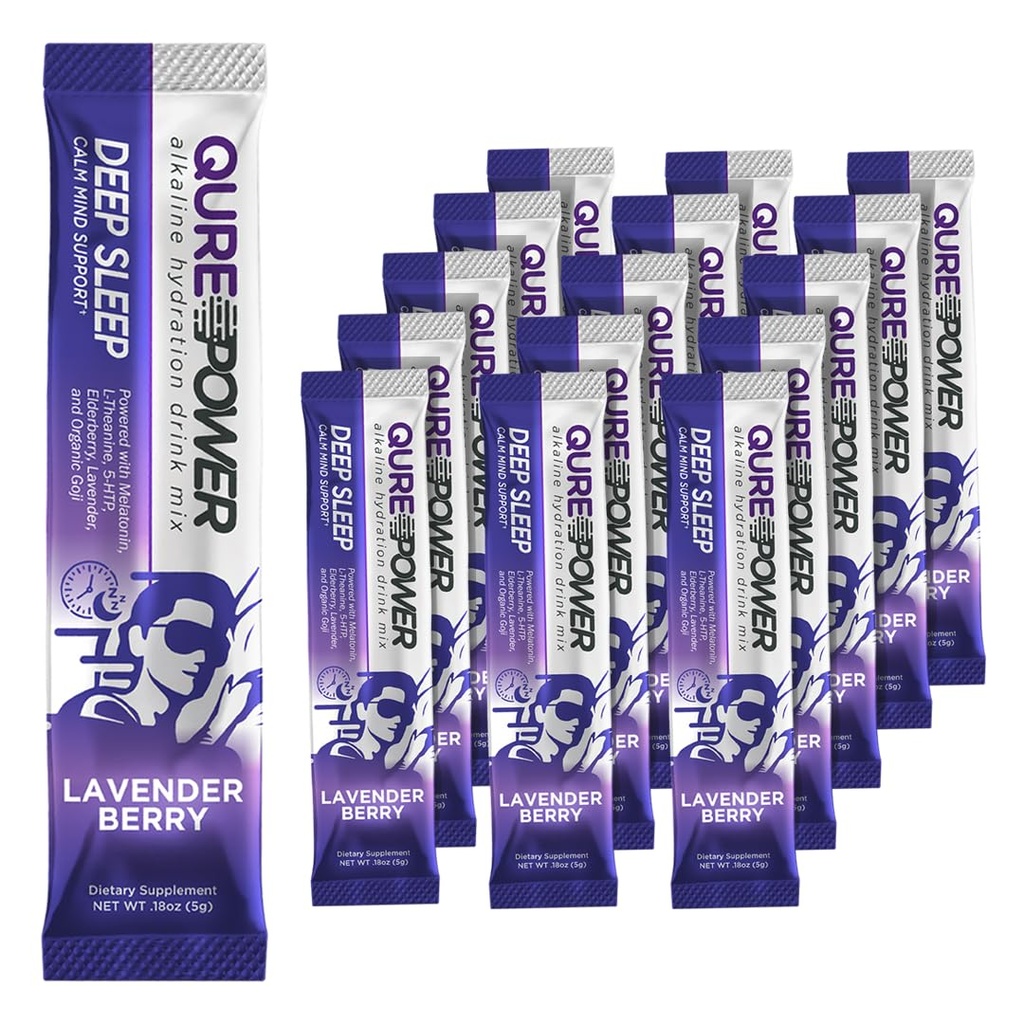 QURE Deep Sleep Aid Drink W/5 מ"ג מלטונין ול-L-Theanine for Stress Relief