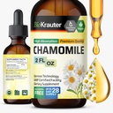 BIO KRAUTER Chamomile Flowers Tincture - Chamomile Extract - Contains Apigenin - תוספת של רגיעה ובטיחות תמיכה - אלכוהול וסוכר חינם - טיפות טבעוניות 2 Fl.Oz.