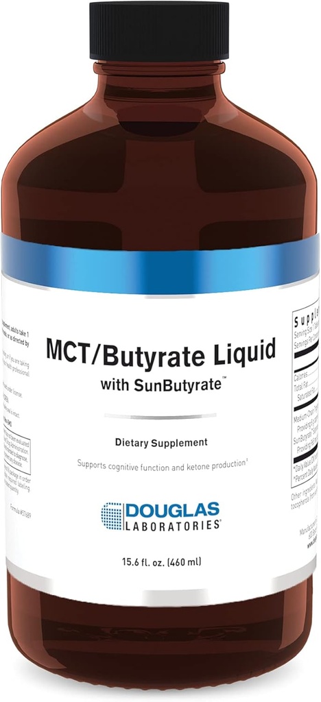 דאגלס מעבדות MCT / Butyrate נוזל עם Sunbutyrate | מספק קפילי Acid ו Butyric Acid in a Pleasant נוזל | 15.6 fl.