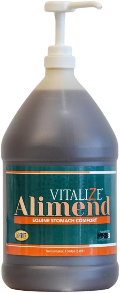 Vitalize Alimend - Horse Gastric & Equine Ulcer תומך פתרון, Probiotics & Digestive תוספים אלטרנטיביים, עלייה במשקל סוסים, 128 Fluid Ounce85ml)