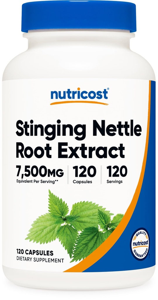 חומרים מזינים Sting Nettle Root לחלץ 7500mg Equivalent, 120 קפסולות - Vegetarian Friendly, non-GMO, Gluten Free