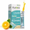 אורורה Nutrascience Mega-Liposomal B-Complex + ויטמין C, תומכת באנרגיה, Immune & Nervous System Health, Gluten Free, non-GMO, Sugar-Free, Orange Flavor, 10 מנות שירות יחיד