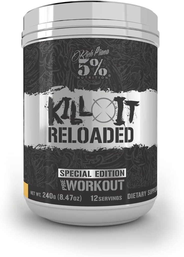 5% תזונה עשירה Piana Kill It Reloaded High Stim Pre-Workout | Ultra Energy,Focus,Power & Endurance Citrulline,GlycerSize,Nitrosigine,Creatine,Choline,Huperzine A (Maui Twist), 1 Pack,8.47 Ouncececesigine, Creatine,Choline,Huperzine A (Maui Twist) A (Maui Twist), 1 Pack, 1 Pack, 1 Pack, ,8.47 Ouncecesigine A, 1