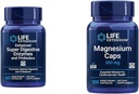 החיים מרחיבים 60 קפסולות צמחוניות שיפרו את Super Digestive Enzymes & Probiotics ו -100 קפסולות מגנזיום ללב, העצמות, תמיכה במטבוליזם