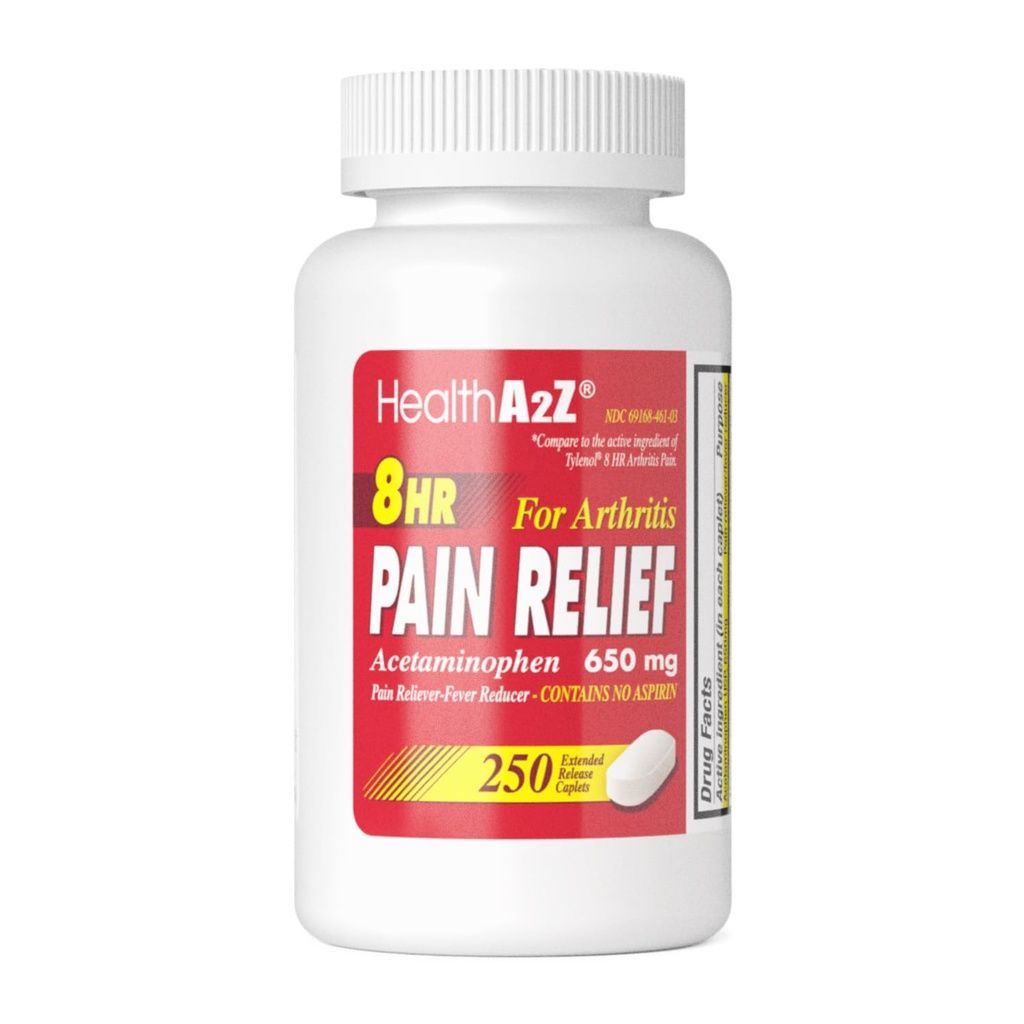 בריאותA2Z® Pain Relief Extended Release | Acetaminophen 650 מ"ג | 8 שעות | כאב ארטירitis כאב | כאב Reliever - Fever hydror להורדה