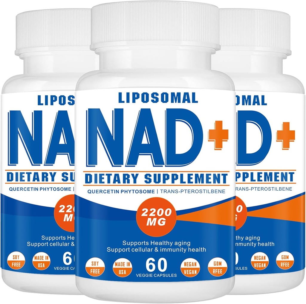 2200mg Liposomal NAD+ תוסף,NAD עבור אנרגיה סלולרית, Aging Defese, 180 קפסולות