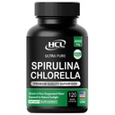 Chlorella Spirulina אבקת קפסולות 3000 מ"ג של BMAA חינם טהור כחול Algae - הטוב ביותר טבעי Detox Raw ויטמינים טבעוני חלבונים ירוק סופר מזון - מיוצר בארה"ב