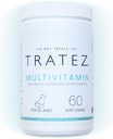 תוספי Multivitamin לכלבים, 60 צ'אדות רכה עם 25 ויטמינים חיוניים וחומרים מזינים, פורמולה מתקדמת לתמיכה Premium של העור וקואט, היפ וניידות משותפת ושיפור העיכול