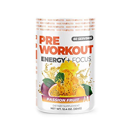 אודות Time Pre Workout Energy + Focus, Passion פירות | 60mg Caffeine מ תה ירוק, פלאבים טבעיים, No Jitters או Crashes, No Stim, Gluten Free, Sugar Free, 60 משרתים