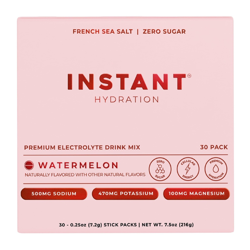 hydrotion Electrolytes אבקת Packets - Watermelon Electrolyte Drink Mix - Zero Sugar - Keto, טבעוני, Gluten-Free, non-GMO - Boost Recovery, Brain Health, השרירים & Tissue Support - 30 Sticks