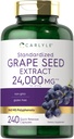 Carlyle Grape Seed לחלץ 24,000 מ"ג Equivalent 240 קפסולות | מקסימום עוצמה סטנדרטית לחלץ | Non-GMO, Gluten Free
