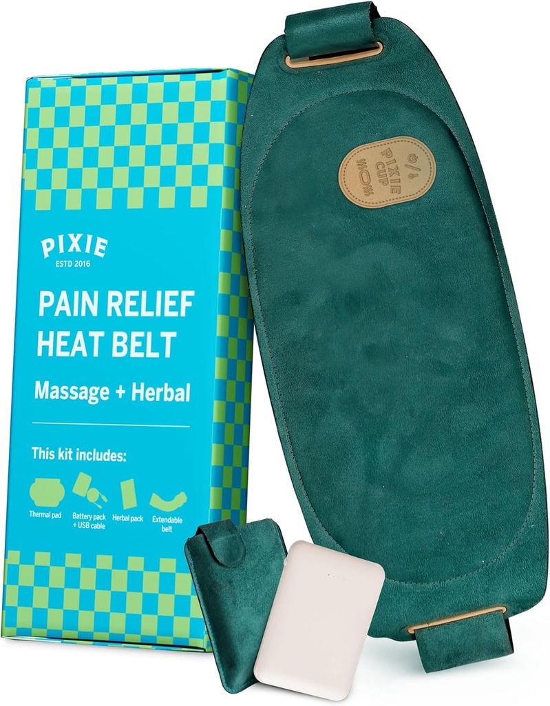 Pixie period Heating Pad for Cramps -  Thint Wearable Heating Pad - Unnoticeable under Clothes - Best Portable Pain Relief Belt התקן עם חום בשוק - שעות של הקלה בכאב מסטרואלי